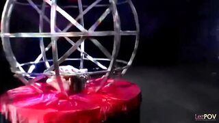 Exotic lesbian dancers rub their bodies together on stage and pleasure themselves with sex toys - 11 image