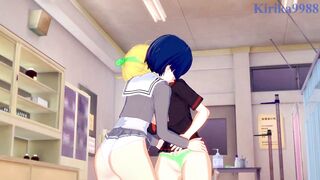 Ryona and Yozakura engage in intense lesbian play in the infirmary. - Senran Kagura Hentai - 2 image