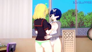 Ryona and Yozakura engage in intense lesbian play in the infirmary. - Senran Kagura Hentai - 3 image