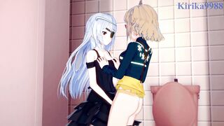 Hibiki Tachibana and Laura Bodewig have lesbian play - Symphogear & Infinite Stratos Hentai - 2 image