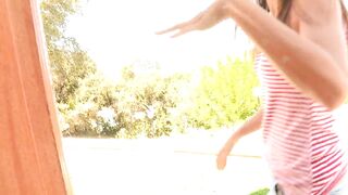 Pinned Up Against The Door Juicy Pussy Eating Lesbian Fuck - 2 image