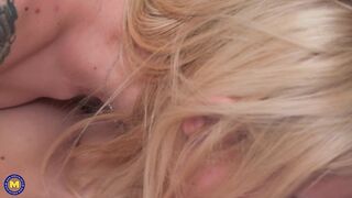 Mature BBW stepaunt Seduces Her Hot Blonde stepniece To Try Lesbian Sex - 14 image