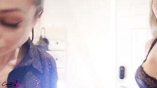 Hot Busty StepSisters Hard Fucks and Double Blowjob in Threesome Party - 2 image