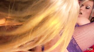 Superstar big tit blonde lesbians share a mutually pleasing lesbian pussy dildo fuck - 7 image