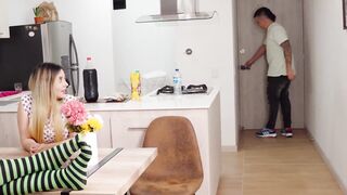 I fuck with two friends while my stepbrother prepares dinner - Sara Blonde, Min Galilea, Sussy Love - 2 image