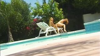 Sexy blonde rams a large dildo up her girlfriend's wet pussy - 12 image