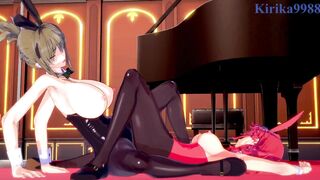 Festenia Muse and Chitose Kisaragi engage in intense lesbian play - Super Robot Wars J & V Hentai - 14 image
