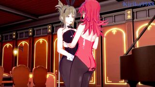 Festenia Muse and Chitose Kisaragi engage in intense lesbian play - Super Robot Wars J & V Hentai - 3 image
