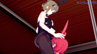 Festenia Muse and Chitose Kisaragi engage in intense lesbian play - Super Robot Wars J & V Hentai - 7 image