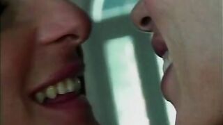 Horny lesbian chick moans as her tight pussy is licked on a bed - 7 image