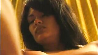 Experienced Asian dyke gets her pussy licked by a horny blonde slut