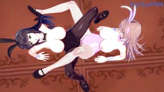 Sagiri Sakurai and Setsuko Ohara engage in intense lesbian play - Super Robot Wars T & Z Hentai - 15 image