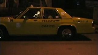 Horny babe enjoys as her clit is licked on the cab - 10 image