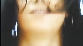 Naughty babe rubs banana on her tits while getting eaten out - 2 image