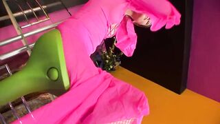 Playful sluts in their colorful stockings enjoy fucking toys - 4 image