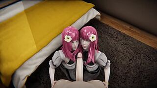 Devola & Popola lesbian kisses and double blowjob [Full Video] 5m - 1 image