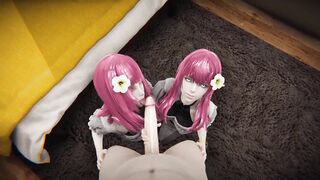 Devola & Popola lesbian kisses and double blowjob [Full Video] 5m - 12 image