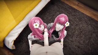 Devola & Popola lesbian kisses and double blowjob [Full Video] 5m - 4 image