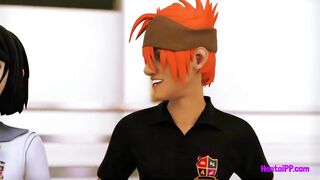 Two Lesbian [Ebony&White] Fuck At School - 3D Hentai - 3 image