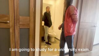 My friend leaves me alone at the hot aunt's house and we fuck in the bathroom - 2 image