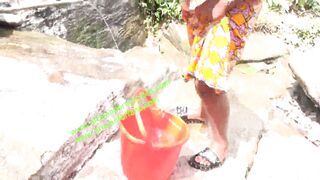 Hot and wild public fuck at the river between a bodybuilder and a neighbor during laundry in Cameroon, Africa. to see exclusively on xvideos red - 2 image