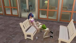 Two inexperienced lesbians licked each other in the neighbor's yard - 1 image