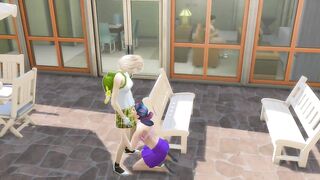 Two inexperienced lesbians licked each other in the neighbor's yard - 2 image