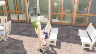 Two inexperienced lesbians licked each other in the neighbor's yard - 3 image