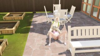 Two inexperienced lesbians licked each other in the neighbor's yard - 4 image