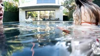 ANGELA WHITE - Busty Bikini Threesome with Lena Paul and Myers - 6 image