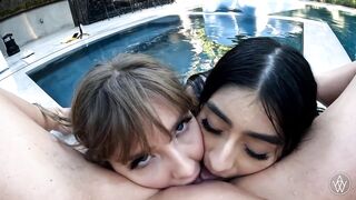 ANGELA WHITE - Busty Bikini Threesome with Lena Paul and Myers - 9 image