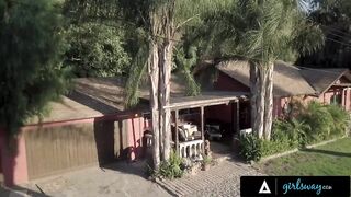 GIRLSWAY - Busty Vampire Fucks Hard A Cute Brunette She Found In A Stable - 15 image