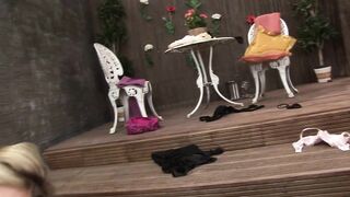 An Innocent Photoshooting for Social Media of Big Boobs Big Booty Hot Sexy Blondes turns into Wild Lesbian Sex - 9 image