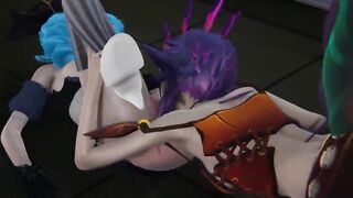 League of Legends Hentai NEEKO GWEN Japanese Cosplay Goth Lesbian FUTA SQUIRT CumShot TIGHT PUSSY - 2 image