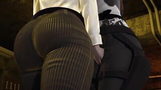 Mikasa has Annie is underground and immobilizes her (lesbian scene) [Full Video]