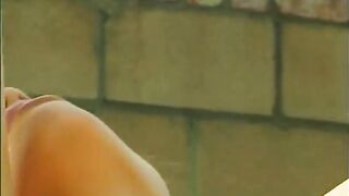 Lesbian teens playing with toys and pussies outdoors - 4 image