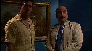 C-cup blonde lifts her leg so blonde slut can eat and dildo-fuck her pussy - 1 image