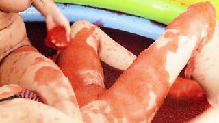 Lesben having fun in tiny Swimmingpool - 1 image