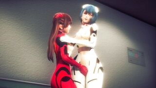 Asuka and Rei having hot lesbian sex(3D PORN)|Neon Genesis Evangelion - 2 image