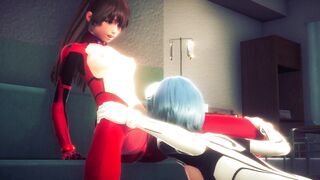Asuka and Rei having hot lesbian sex(3D PORN)|Neon Genesis Evangelion - 3 image