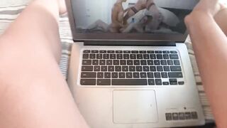 WATCH PORN WITH ME / ORGASMING TO LESBIAN THREESOME - 13 image