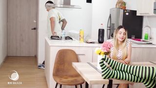 We have a threesome while we humiliate my friend's cousin - 2 image