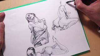 How to draw sexy girls with a ballpoint pen, sketch - 13 image