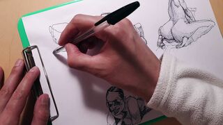 How to draw sexy girls with a ballpoint pen, sketch