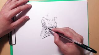 How to draw sexy girls with a ballpoint pen, sketch - 3 image