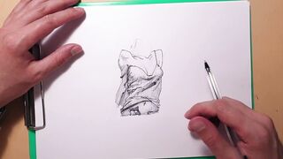 How to draw sexy girls with a ballpoint pen, sketch - 4 image