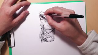 How to draw sexy girls with a ballpoint pen, sketch - 5 image