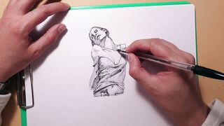 How to draw sexy girls with a ballpoint pen, sketch - 6 image
