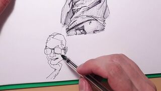 How to draw sexy girls with a ballpoint pen, sketch - 7 image