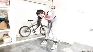 Bitchy Big Sister Ball Gagged In Lesbian Strappado Bondage - 14 image